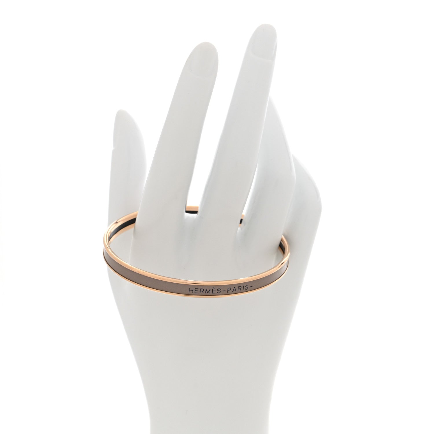 Hermes Enamel Printed Extra Narrow Uni Bracelet 70 Marron Glace 2 of 5