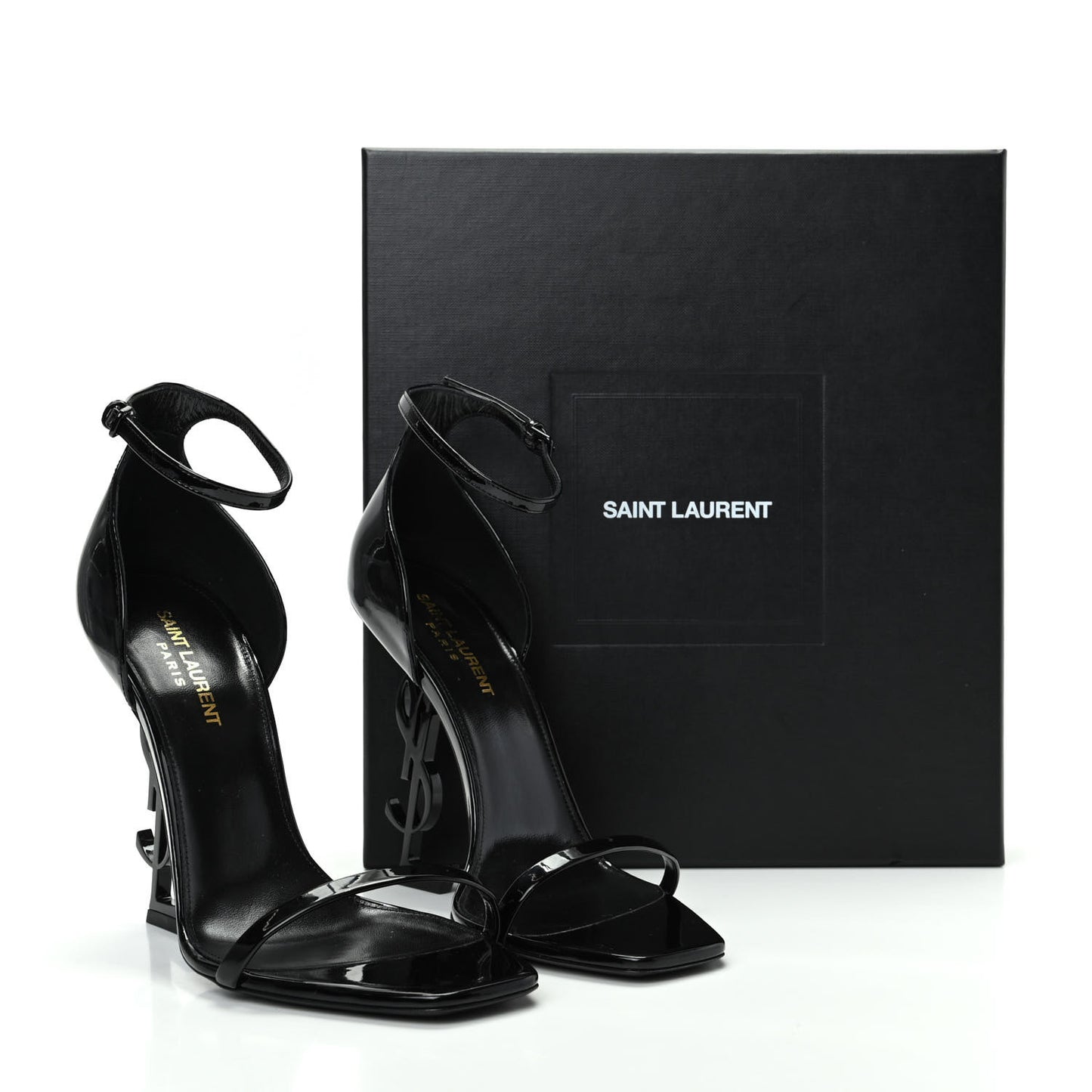 Patent Calfskin Opyum Sandals 39.5 Black