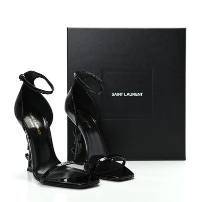 Saint Laurent Patent Calfskin Opyum Sandals 39.5 Black 11 of 11