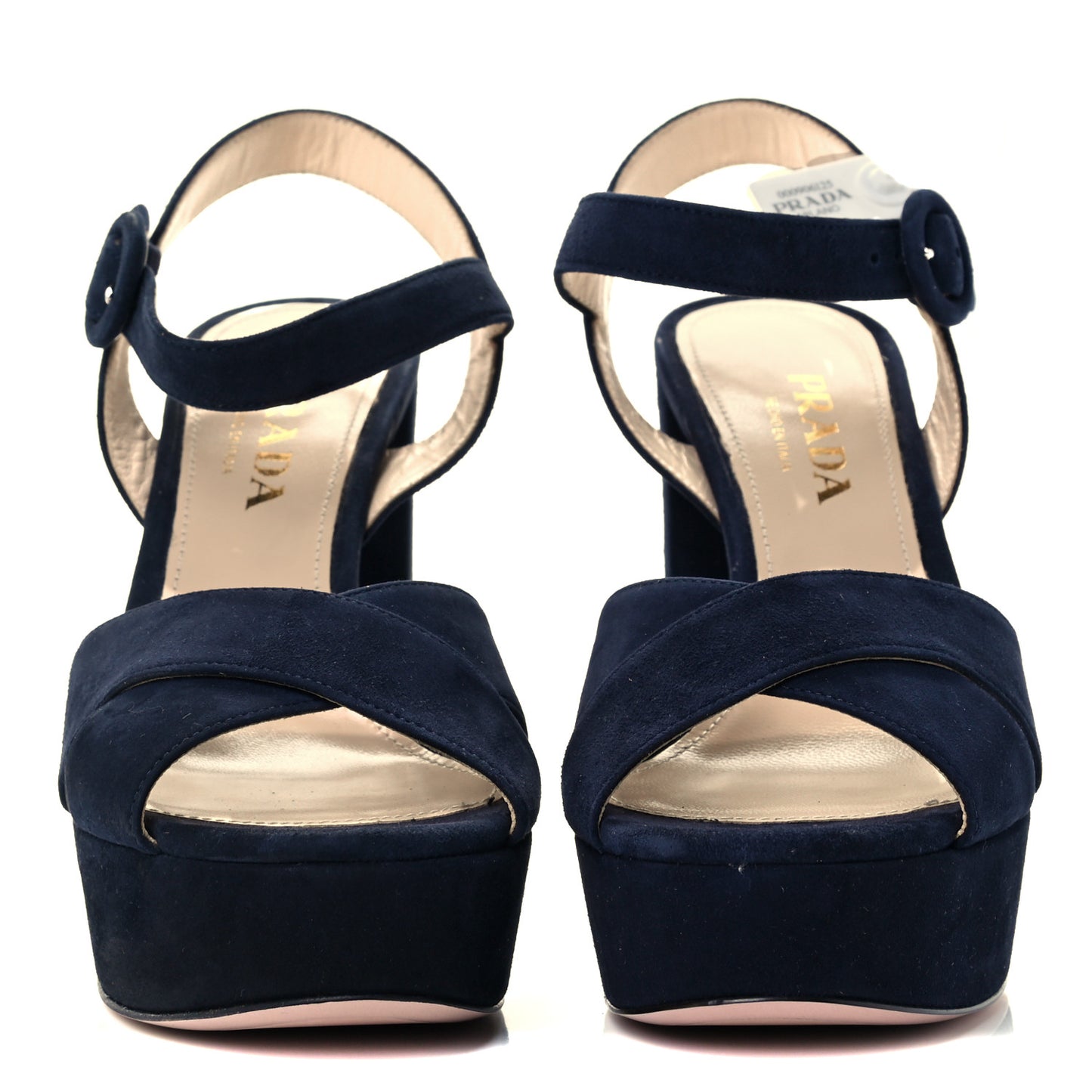 Suede Platform Sandals 37 Navy