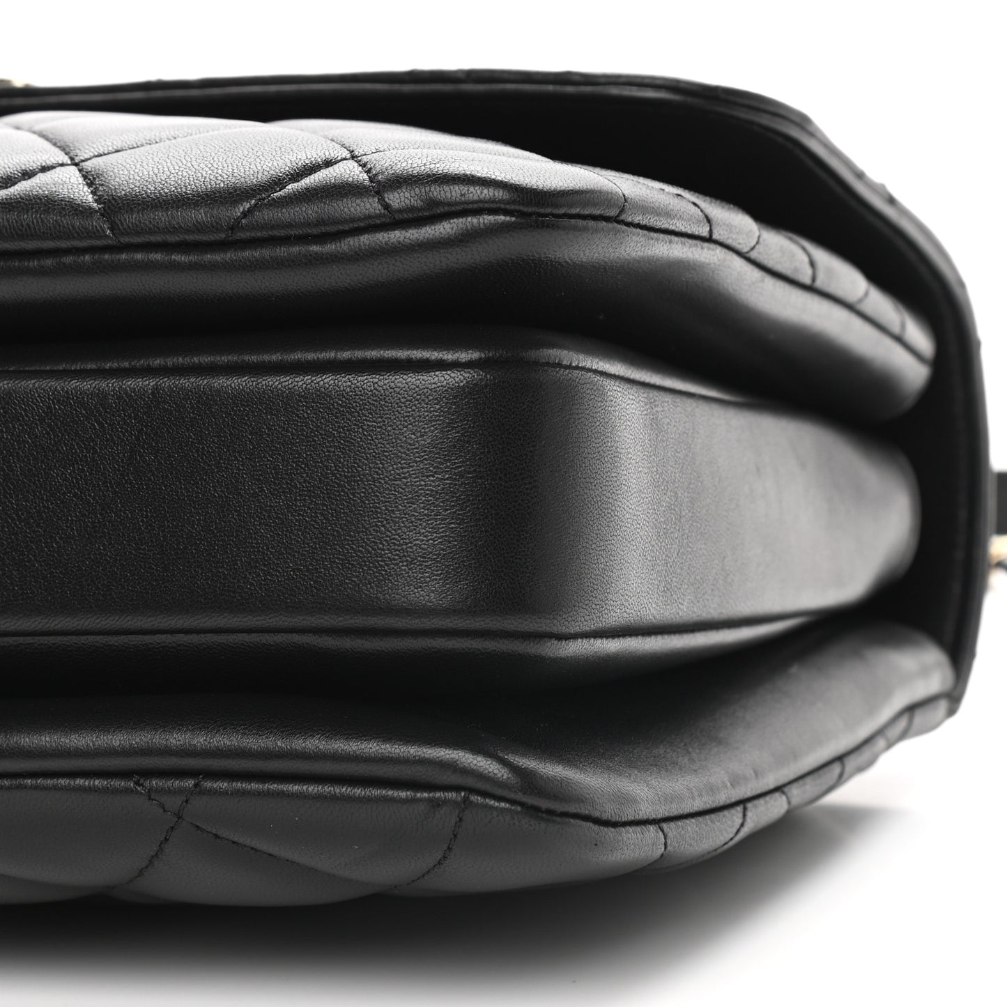 Lambskin Quilted Medium Trendy CC Flap Dual Handle Bag Black