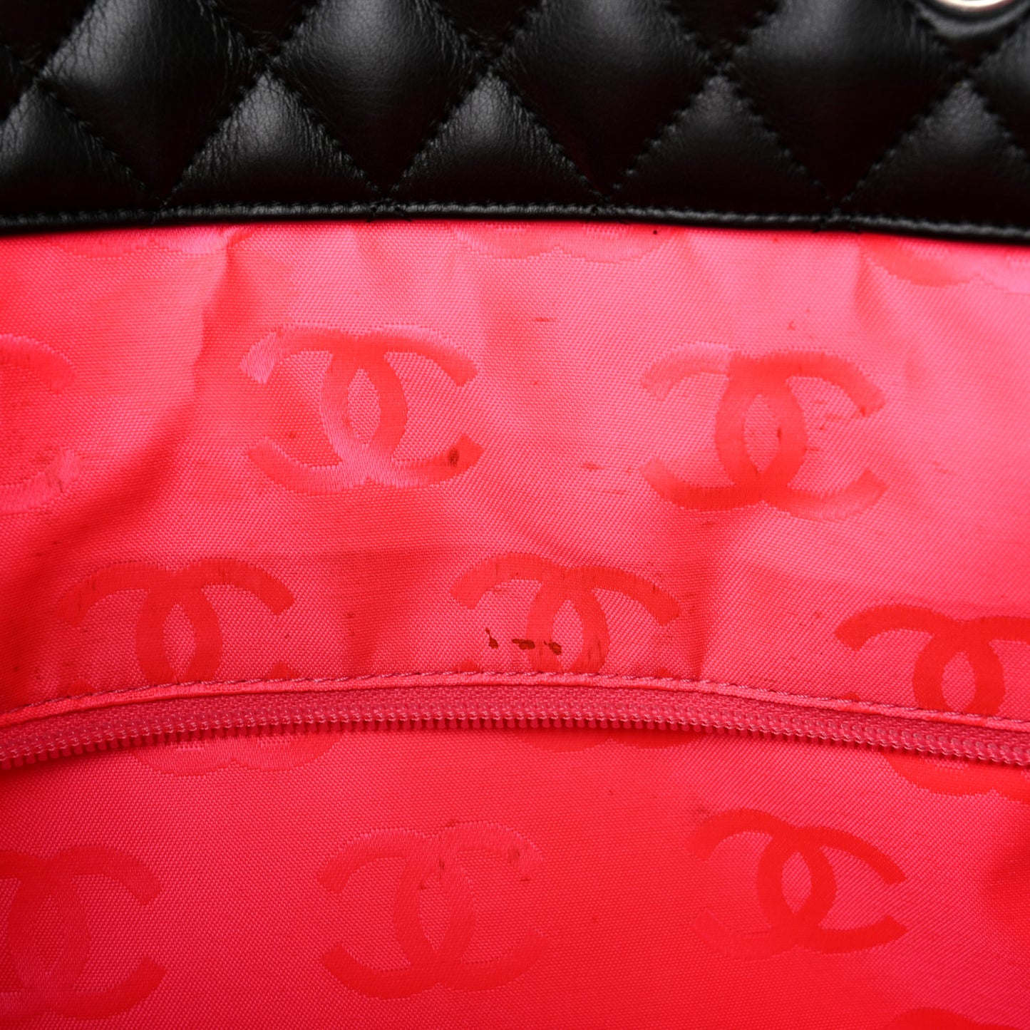 Calfskin Quilted Large Cambon Tote Black