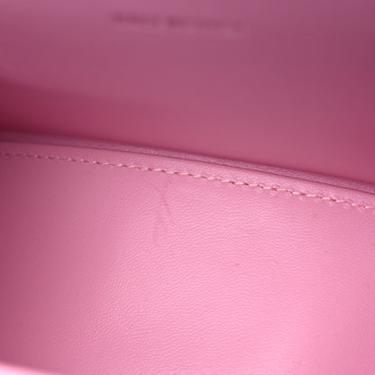 Balenciaga Shiny Calfskin Crocodile Embossed Hourglass Top Handle Bag XS Candy Pink 12 of 14