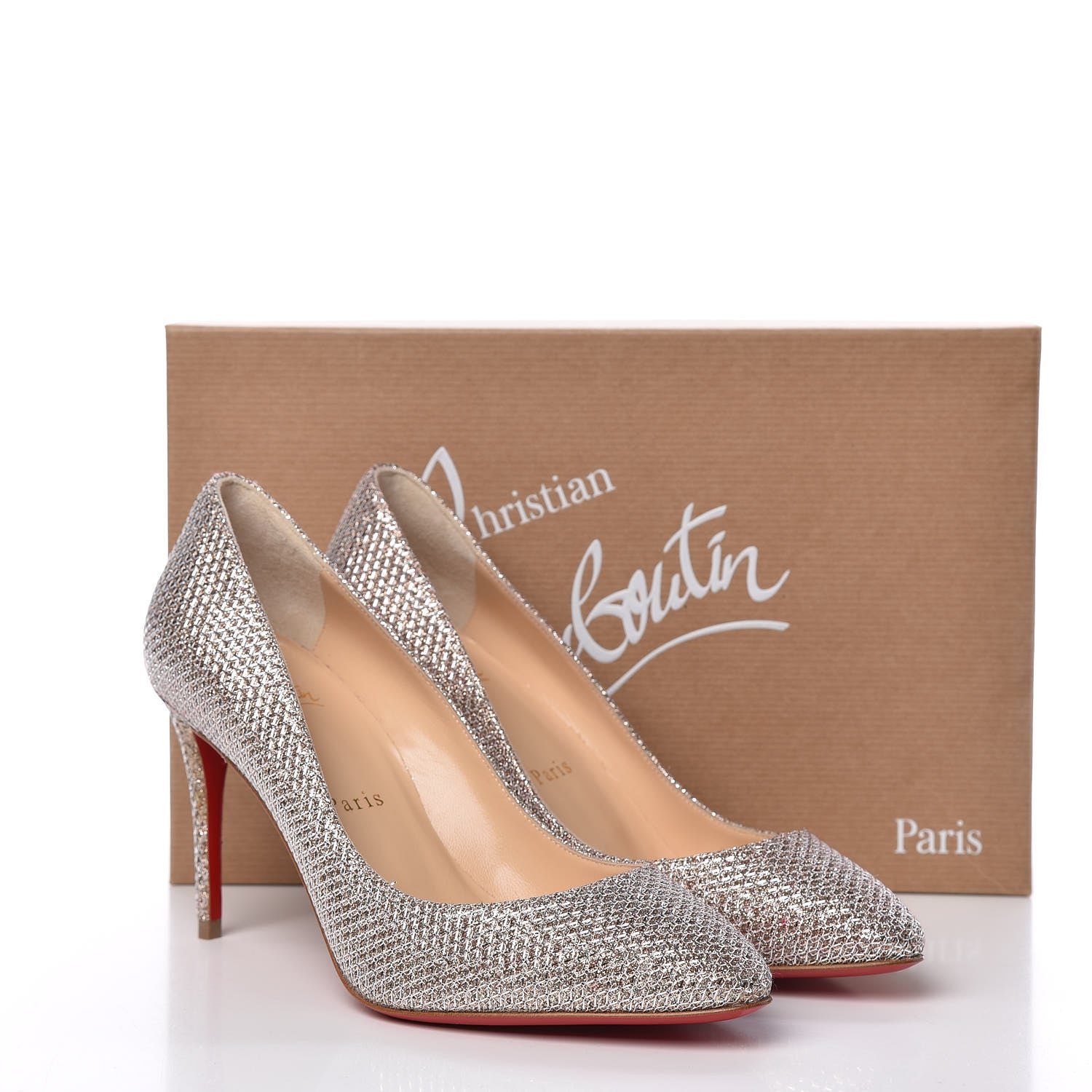 Christian Louboutin Glitter Diams Eloise 85 Pumps 37 Colombe 8 of 8