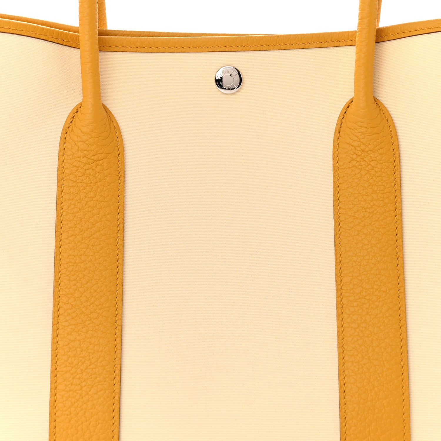 Hermes Toile Militaire Vache Country Garden Party 36 MM Tote Jaune Ambre 8 of 11