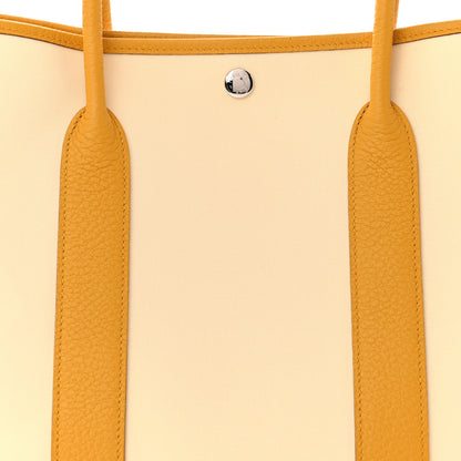 Hermes Toile Militaire Vache Country Garden Party 36 MM Tote Jaune Ambre 8 of 11