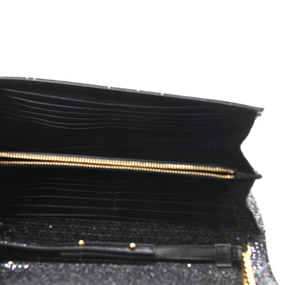 Saint Laurent Glitter Classic Monogram Chain Wallet Black Multicolor 5 of 10