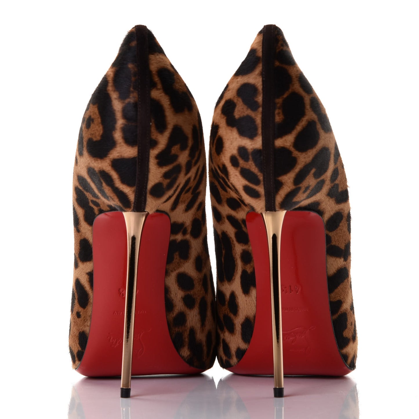 Pony Hair Leopard Luxor Metalipp 120 Pumps 41.5 Bronze