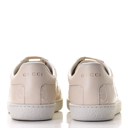 Gucci Calfskin GG Tennis Embossed Womens Ace Sneakers 37.5 Mystic White 4 of 8