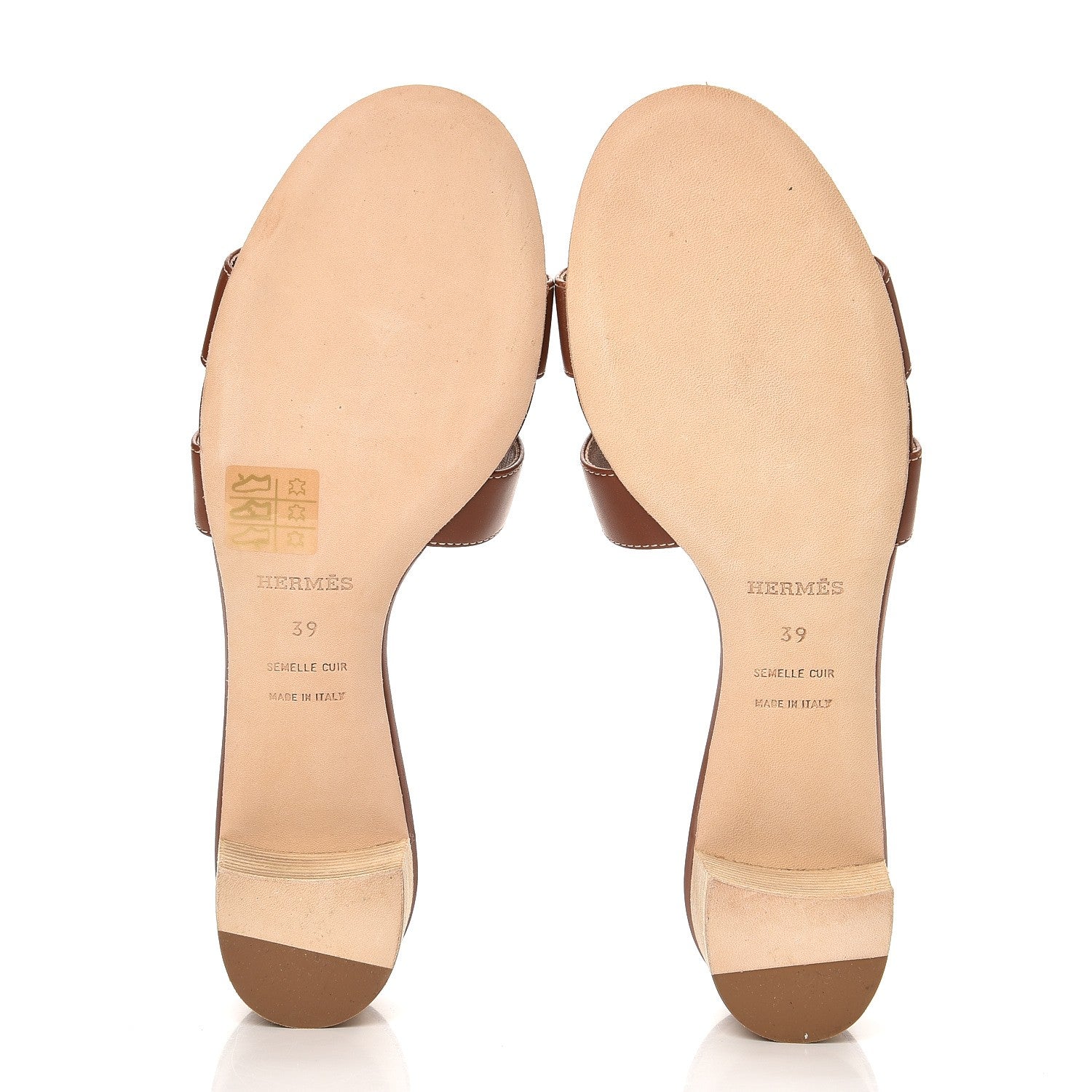 Hermes Calfskin Oasis Sandals 39 Gold 5 of 8