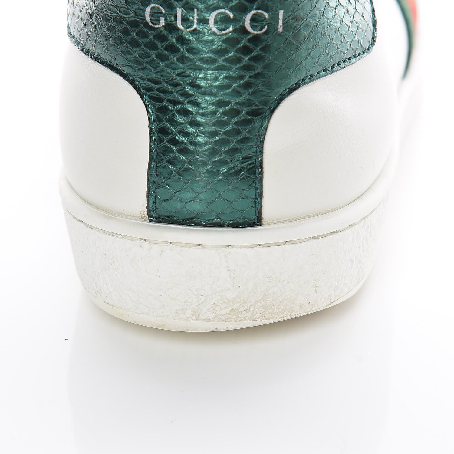 Gucci Calfskin Ayers Bee Embroidered Ace Sneakers 38.5 White Green 19 of 27