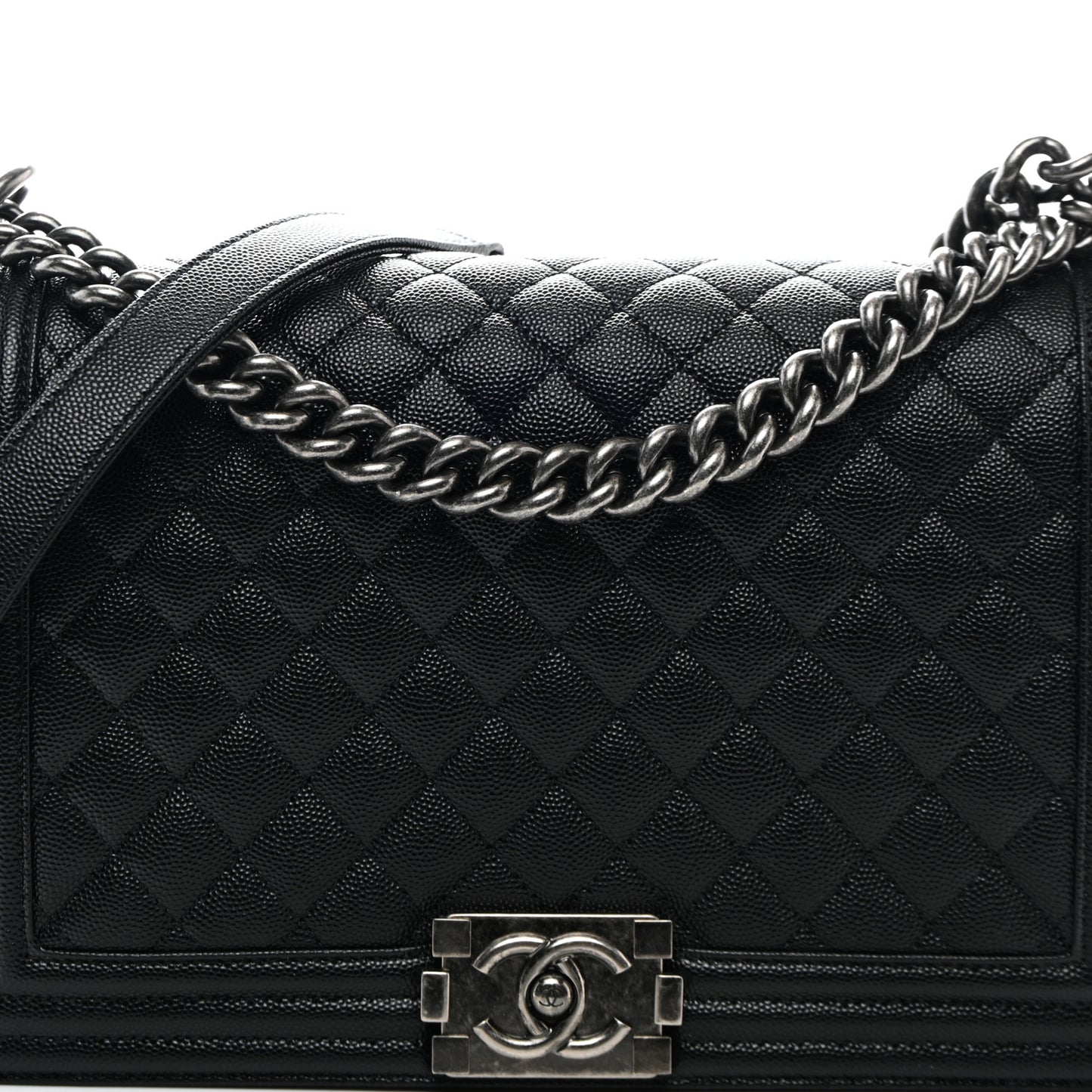 Caviar Quilted New Medium Boy Flap Black