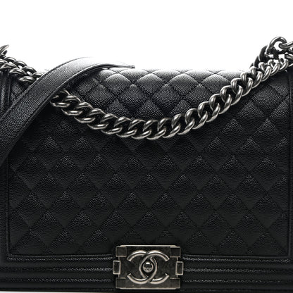 Chanel Caviar Quilted New Medium Boy Flap Black 8 of 11