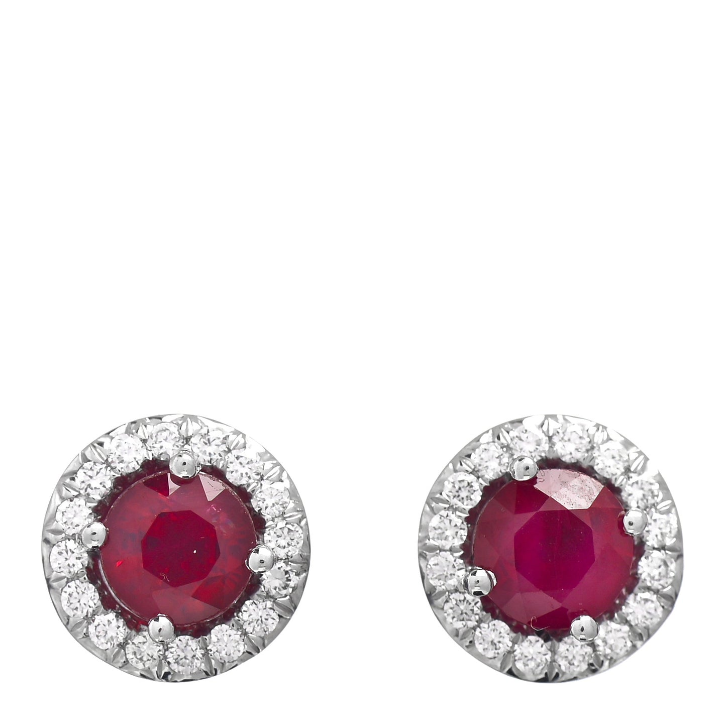 Platinum Diamond Ruby Soleste Earrings