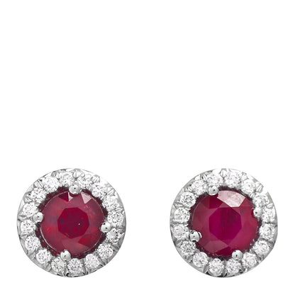 Tiffany Platinum Diamond Ruby Soleste Earrings 1 of 5