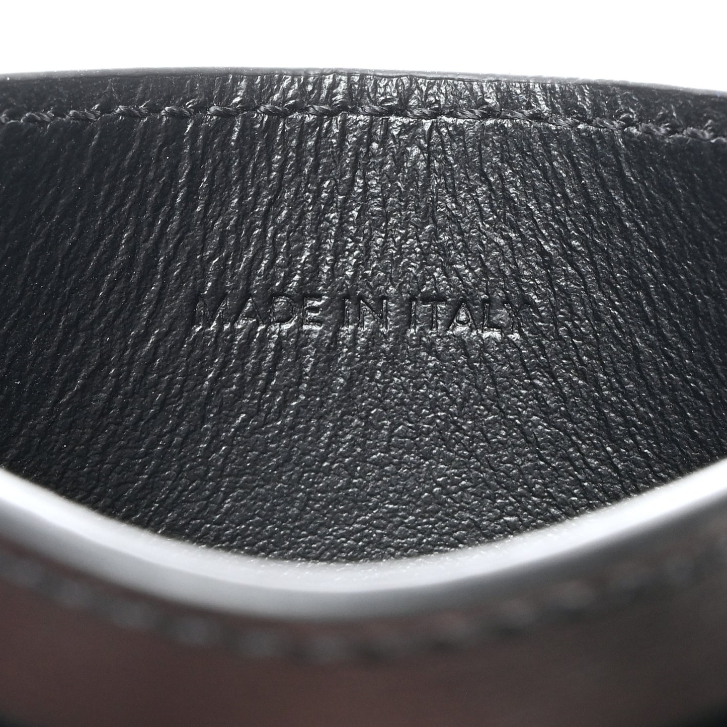 Shiny Calfskin Triomphe Card Holder Black