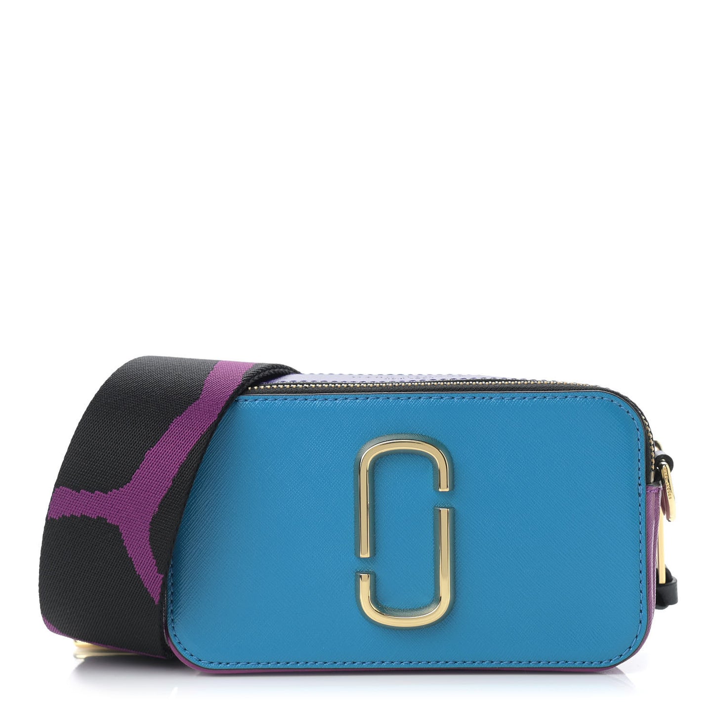 Saffiano Small Snapshot Camera Bag Blue Multicolor