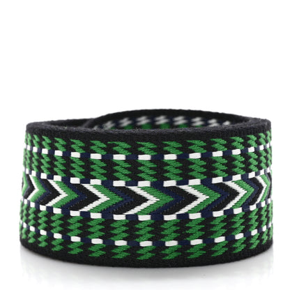 Hermes Toile Swift 50mm Sangle Allegro Shoulder Strap Malachite Bleu Electrique Black 2 of 5