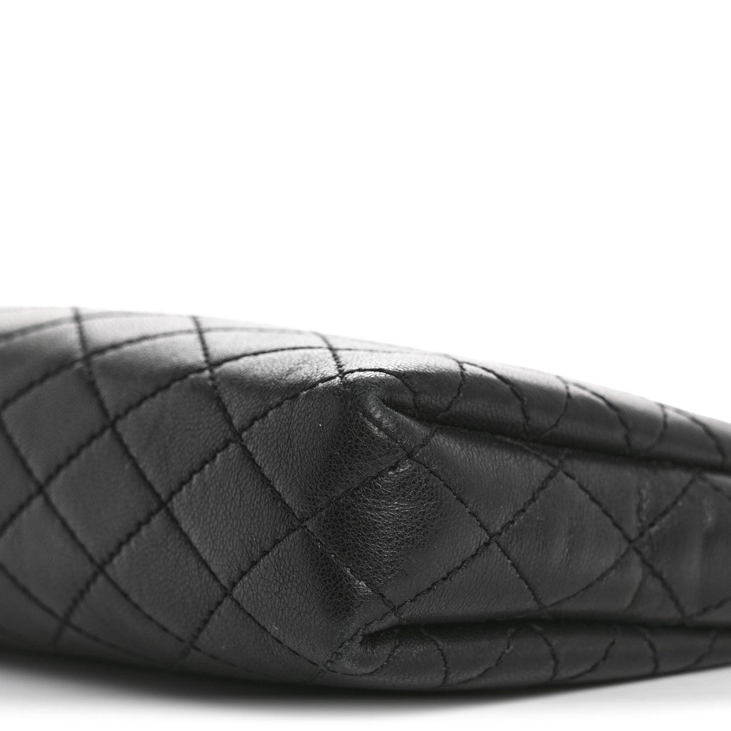 Lambskin Quilted Gaby Zipped Pouch Black