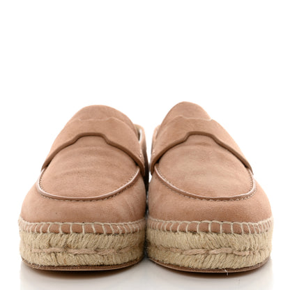 Hermes Suede Calfskin Womens Trip Espadrilles 37 Bois De Santal 2 of 9