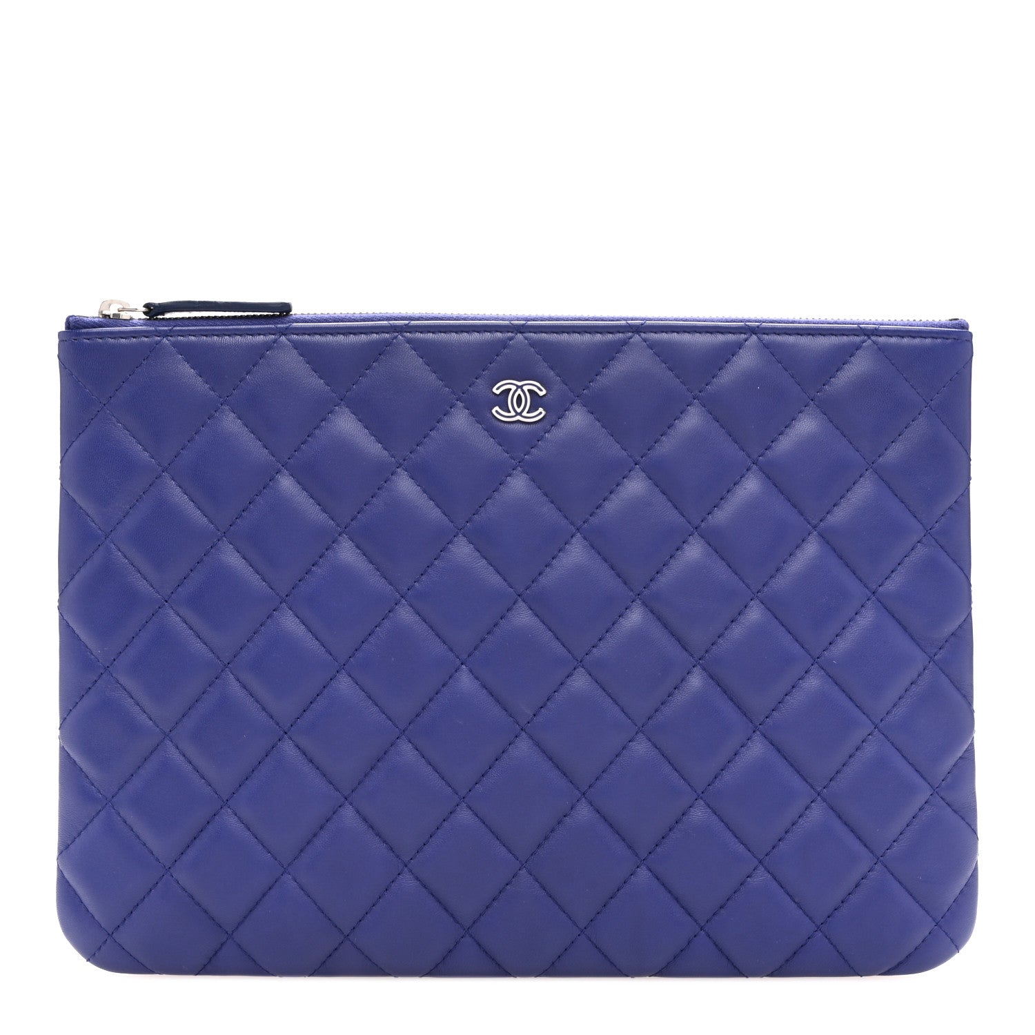 Chanel Lambskin Quilted Medium Cosmetic Case Purple 1 of 7