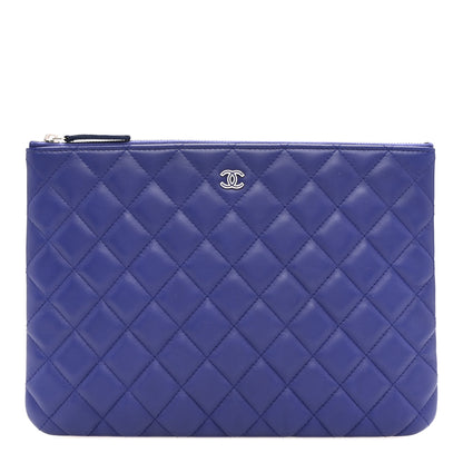 Chanel Lambskin Quilted Medium Cosmetic Case Purple 1 of 7