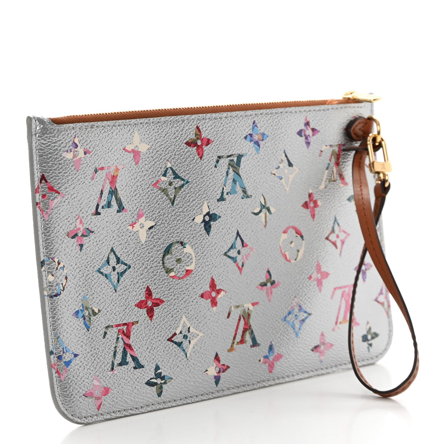 Metallic Monogram LV Garden Neverfull MM GM Pochette Silver