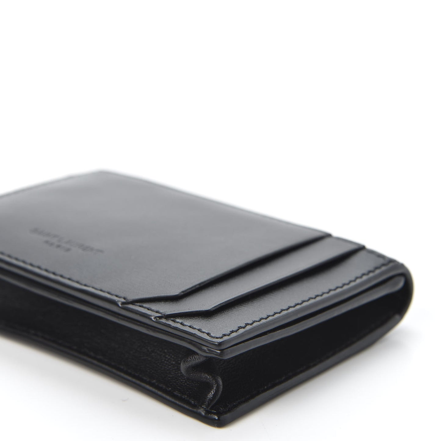 Calfskin Card Case Holder Black