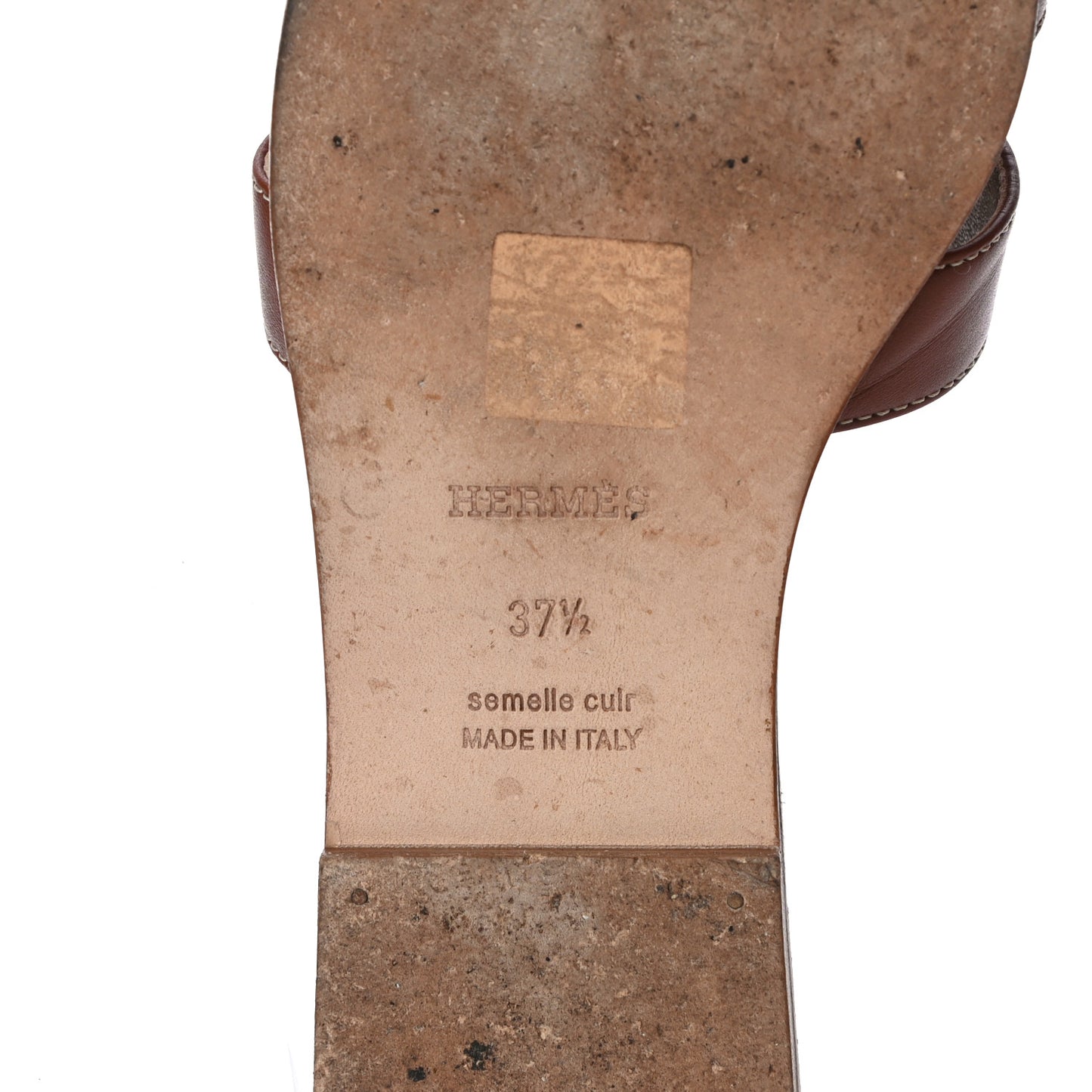 Box Calfskin Oran Sandals 37.5 Gold