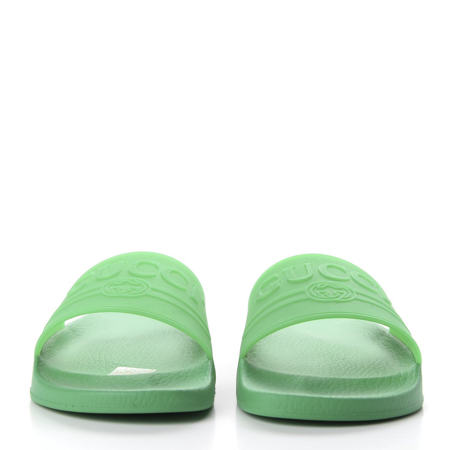 Gucci Rubber Logo Stamped Mens Slide Sandals 8 Verde 2 of 9