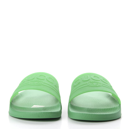 Gucci Rubber Logo Stamped Mens Slide Sandals 8 Verde 2 of 9
