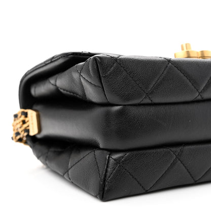 Chanel Calfskin Quilted Mini Chain Strap Flap Black 8 of 10