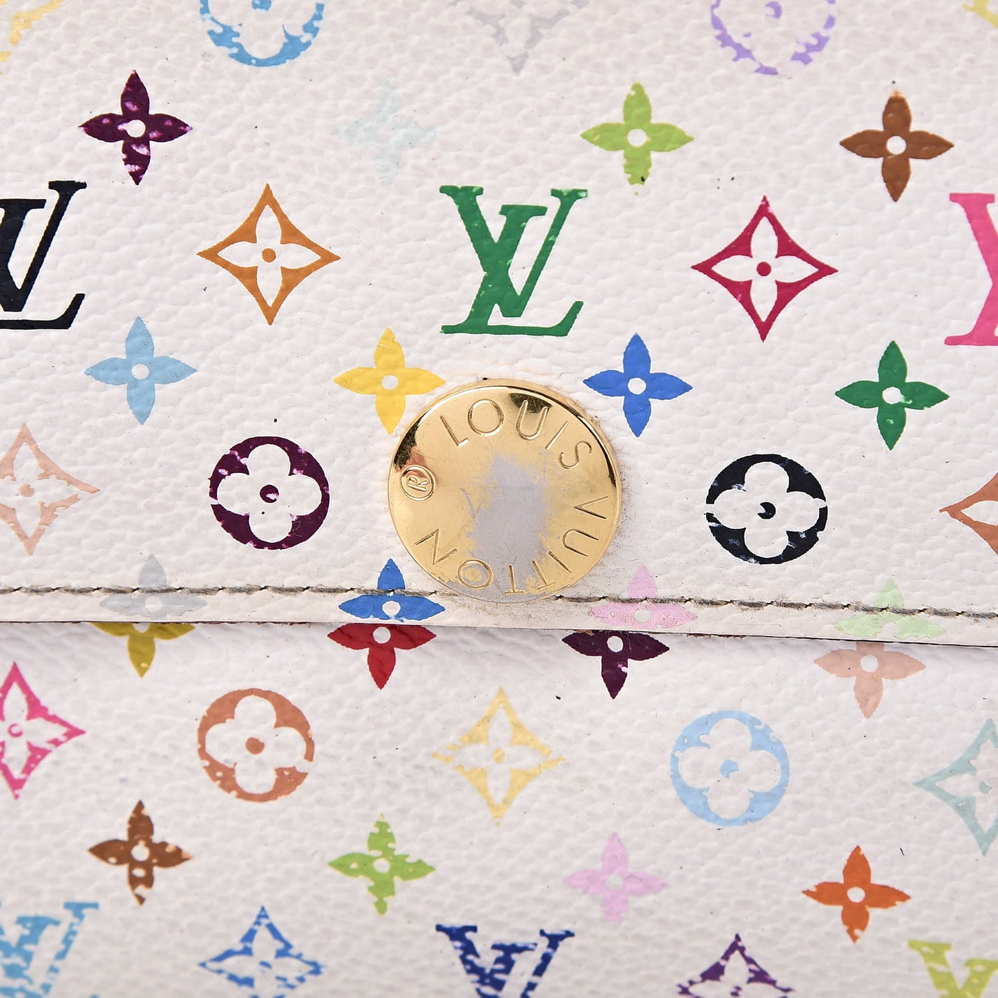 Monogram Multicolor Sarah Wallet White