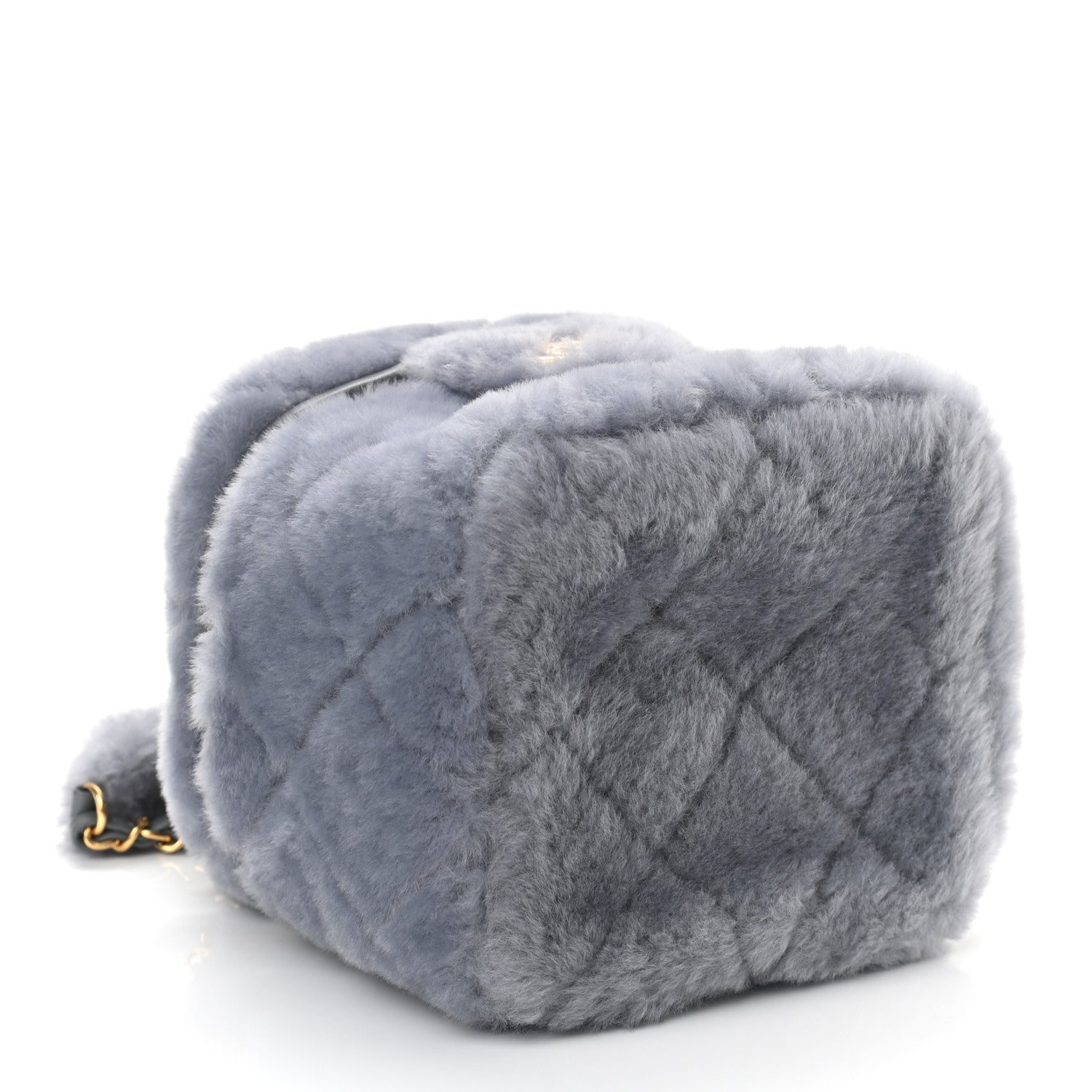 Chanel Shearling Lambskin Quilted Small Vanity Case Grey 4 of 11