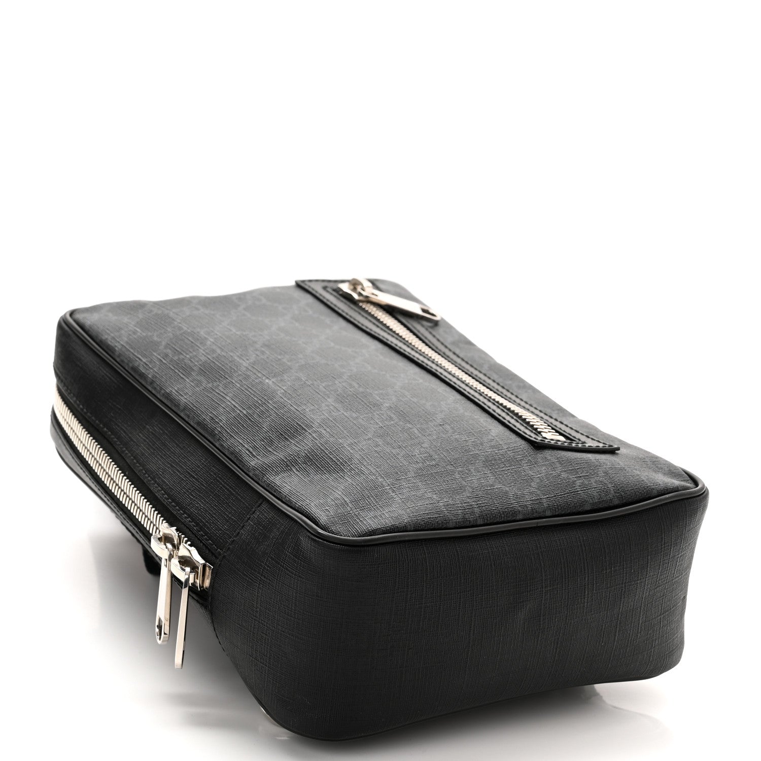 Gucci GG Supreme Monogram Web Belt Bag Black Grey 4 of 13