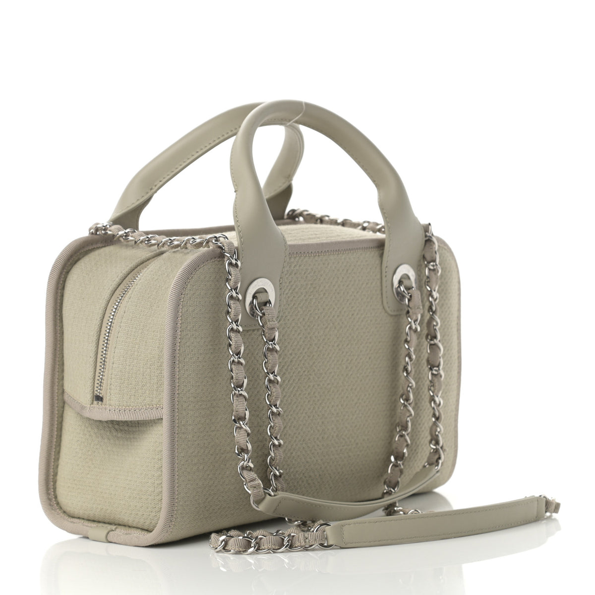 Canvas Deauville Bowling Bag Beige
