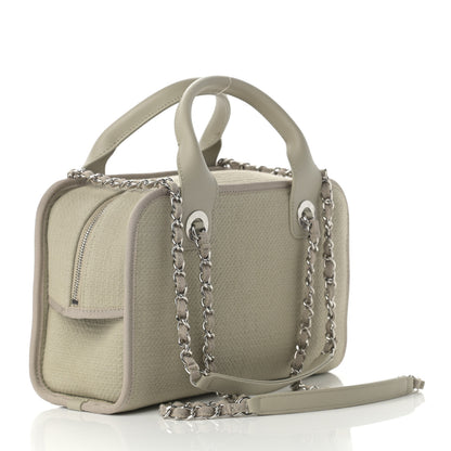 Chanel Canvas Deauville Bowling Bag Beige 3 of 11