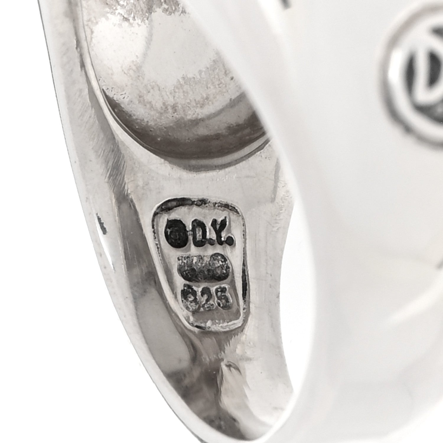 David Yurman Sterling Silver Diamond White Agate 14mm Albion Statement Ring 54 7 4 of 4