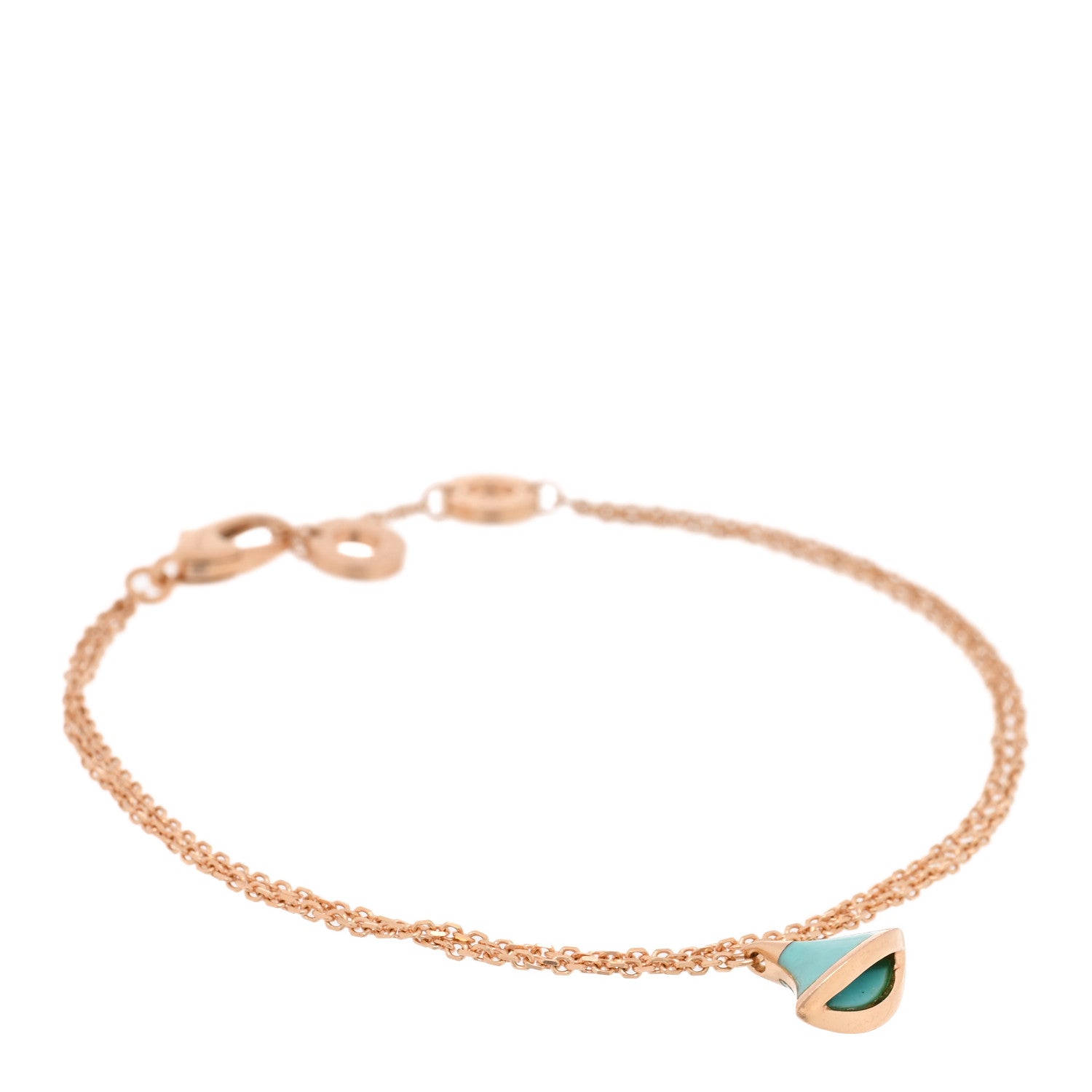 Bulgari 18K Rose Gold Turquoise Divas' Dream Bracelet SM 1 of 3