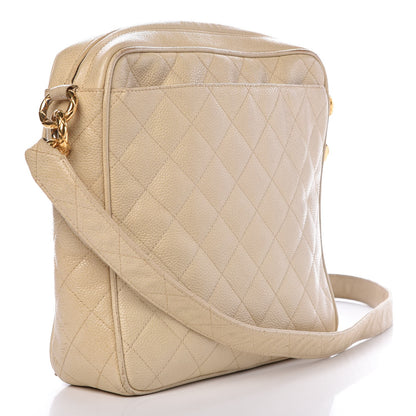 Chanel Caviar Quilted Shoulder Bag Beige Clair 3 of 19