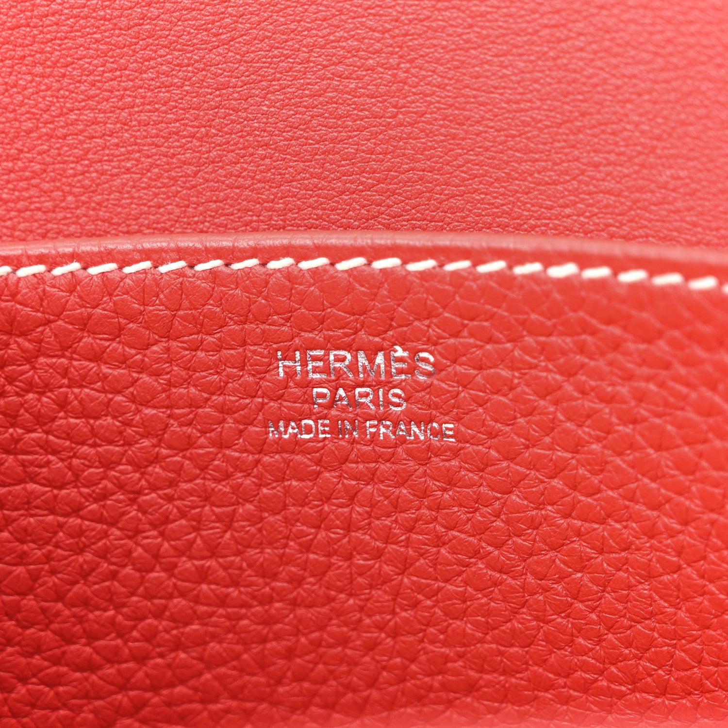 Hermes Taurillon Clemence Halzan 31 GM Rouge Casaque Vermillion 6 of 10