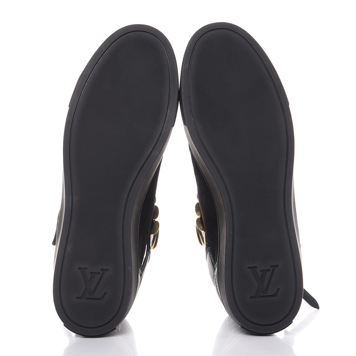 Louis Vuitton Calfskin Suede Punchy High Top Sneakers 37 Black 5 of 8