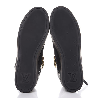 Louis Vuitton Calfskin Suede Punchy High Top Sneakers 37 Black 5 of 8