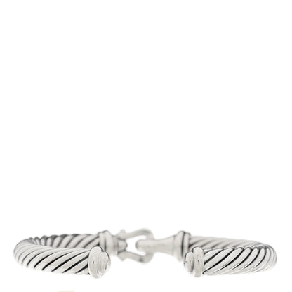 David Yurman Sterling Silver Diamond 7mm Cable Buckle Cuff Bracelet 2 of 4