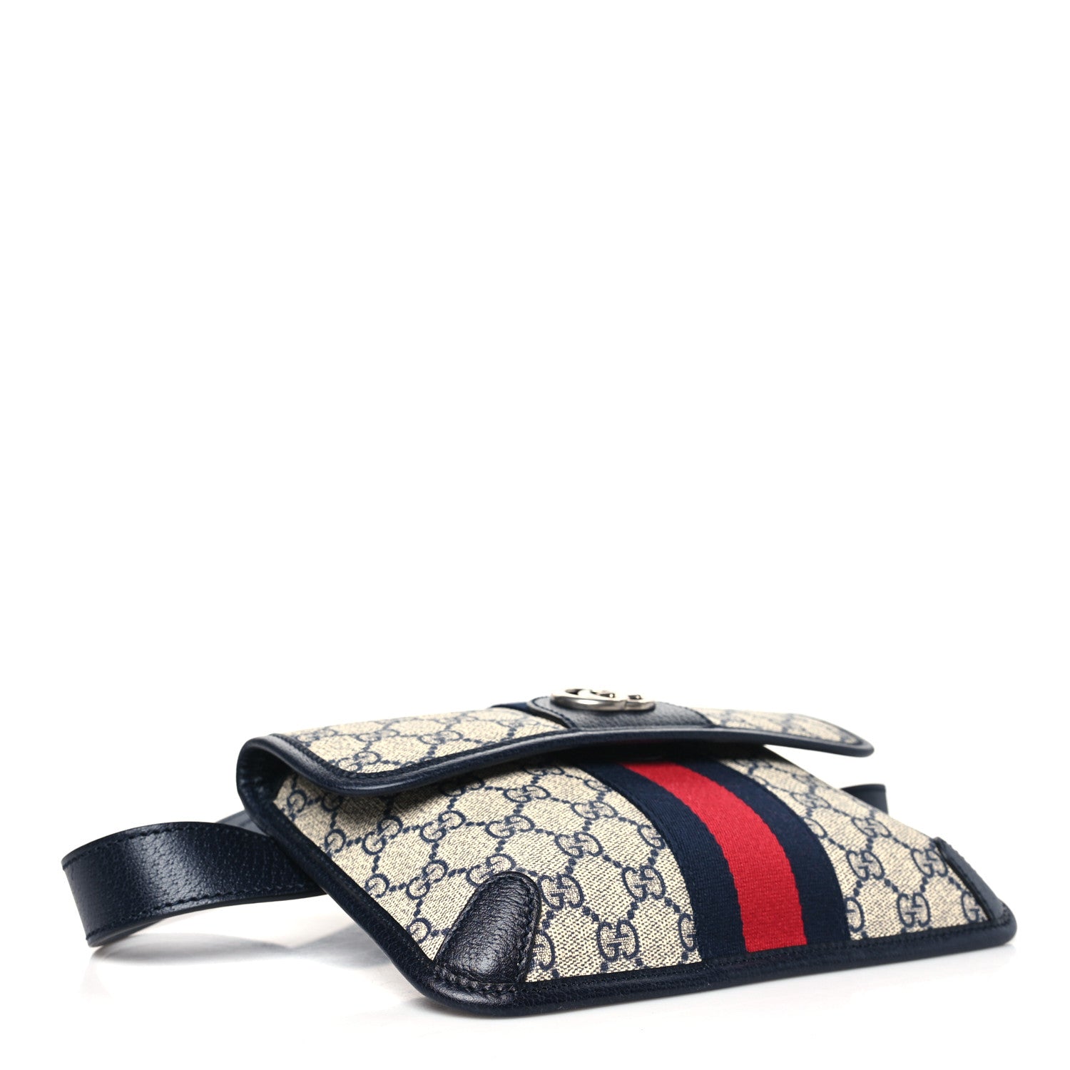 Gucci GG Supreme Monogram Web Small Ophidia Belt Bag 90 36 Beige Navy 3 of 9