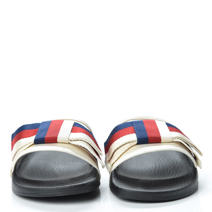 Gucci Satin Web Sylvie Bow Slide Sandals 37 White 2 of 10
