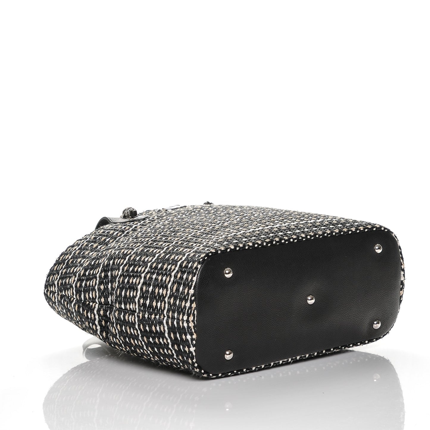 Woven Straw Tote Black