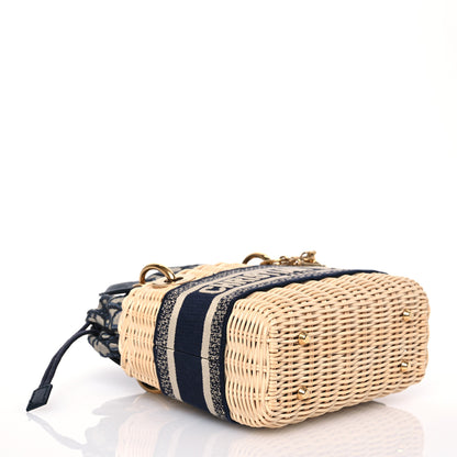 Christian Dior Wicker Oblique Mini Lady Dior Bag Blue 4 of 9