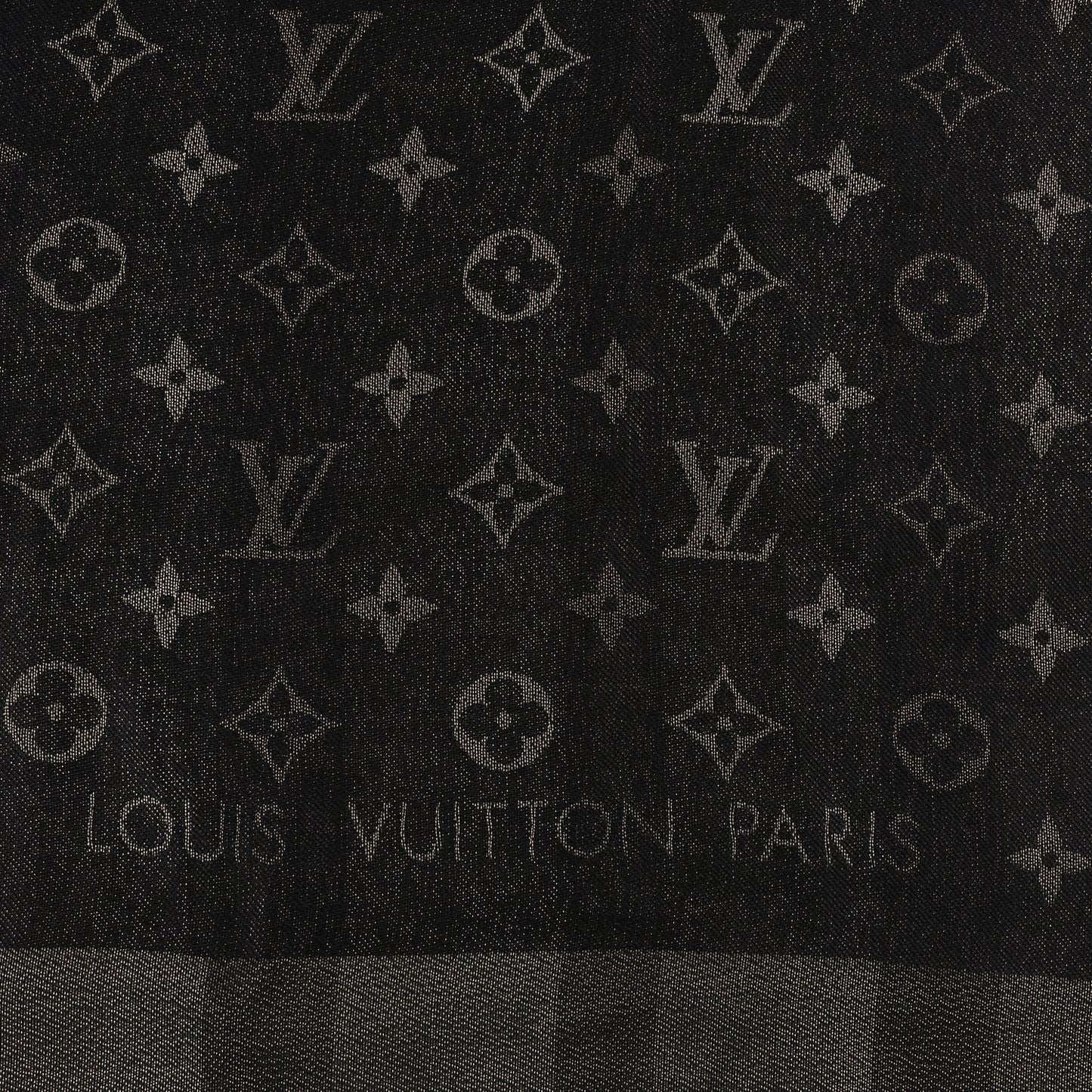 Silk Lurex Wool So Shine Monogram Shawl Black
