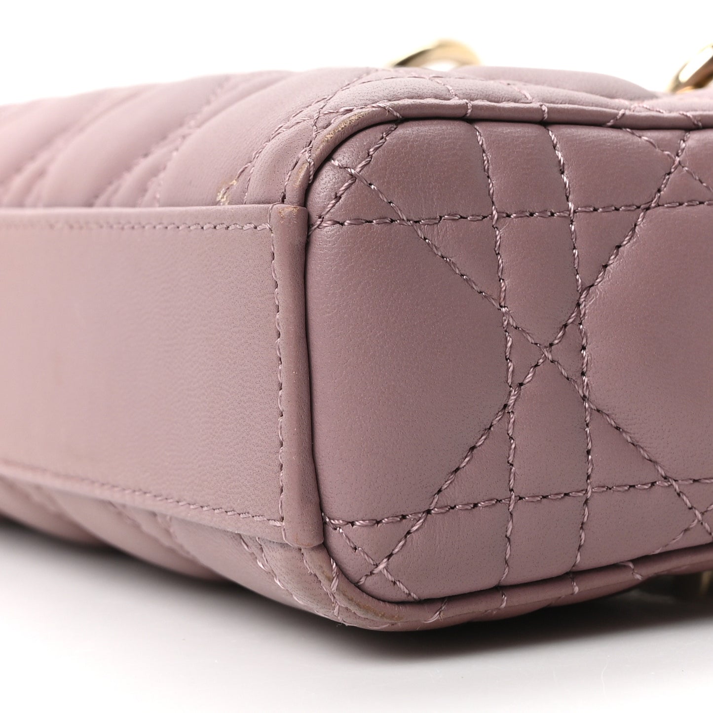 Lambskin Cannage Small Lady D-Joy Peony Pink